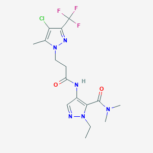 4-({3-[4-chloro-5-methyl-3-(trifluoromethyl)-1H-pyrazol-1-yl]propanoyl}amino)-1-ethyl-N,N-dimethyl-1H-pyrazole-5-carboxamide