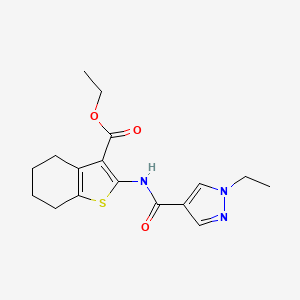 molecular formula C17H21N3O3S B4367896 ethyl 2-{[(1-ethyl-1H-pyrazol-4-yl)carbonyl]amino}-4,5,6,7-tetrahydro-1-benzothiophene-3-carboxylate 