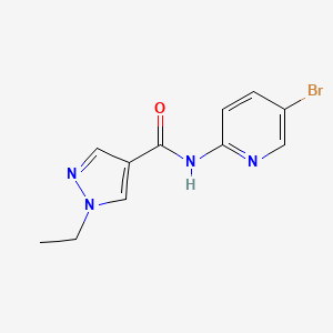 molecular formula C11H11BrN4O B4367899 N-(5-bromo-2-pyridinyl)-1-ethyl-1H-pyrazole-4-carboxamide 