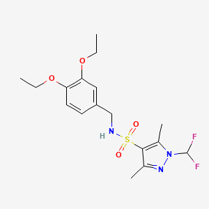 molecular formula C17H23F2N3O4S B4367939 N-(3,4-diethoxybenzyl)-1-(difluoromethyl)-3,5-dimethyl-1H-pyrazole-4-sulfonamide 