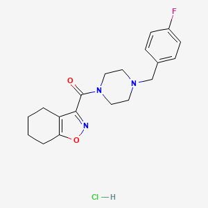 molecular formula C19H23ClFN3O2 B4367969 3-{[4-(4-fluorobenzyl)-1-piperazinyl]carbonyl}-4,5,6,7-tetrahydro-1,2-benzisoxazole hydrochloride 