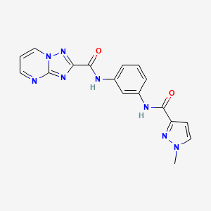 molecular formula C17H14N8O2 B4367979 N-(3-{[(1-methyl-1H-pyrazol-3-yl)carbonyl]amino}phenyl)[1,2,4]triazolo[1,5-a]pyrimidine-2-carboxamide 