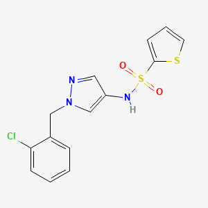 molecular formula C14H12ClN3O2S2 B4367991 N-[1-(2-chlorobenzyl)-1H-pyrazol-4-yl]-2-thiophenesulfonamide 