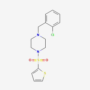 molecular formula C15H17ClN2O2S2 B4367997 1-(2-chlorobenzyl)-4-(2-thienylsulfonyl)piperazine 