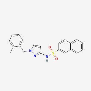 molecular formula C21H19N3O2S B4368007 N-[1-(2-methylbenzyl)-1H-pyrazol-3-yl]-2-naphthalenesulfonamide 