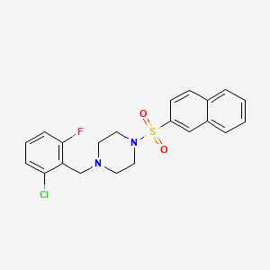 molecular formula C21H20ClFN2O2S B4368015 1-(2-chloro-6-fluorobenzyl)-4-(2-naphthylsulfonyl)piperazine 