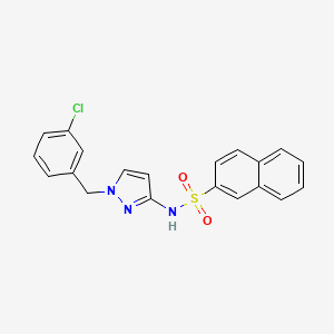 molecular formula C20H16ClN3O2S B4368029 N-[1-(3-chlorobenzyl)-1H-pyrazol-3-yl]-2-naphthalenesulfonamide 