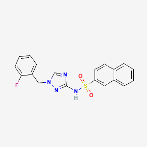 molecular formula C19H15FN4O2S B4368034 N-[1-(2-fluorobenzyl)-1H-1,2,4-triazol-3-yl]-2-naphthalenesulfonamide 