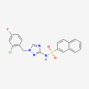 molecular formula C19H14ClFN4O2S B4368037 N-[1-(2-chloro-4-fluorobenzyl)-1H-1,2,4-triazol-3-yl]-2-naphthalenesulfonamide 