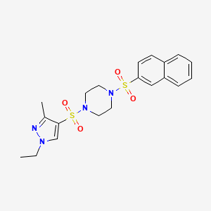 molecular formula C20H24N4O4S2 B4368051 1-[(1-ethyl-3-methyl-1H-pyrazol-4-yl)sulfonyl]-4-(2-naphthylsulfonyl)piperazine 