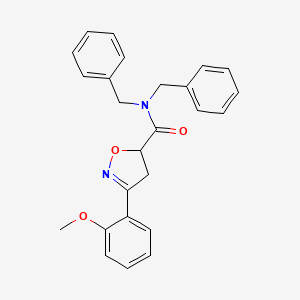 molecular formula C25H24N2O3 B4368087 N,N-dibenzyl-3-(2-methoxyphenyl)-4,5-dihydro-5-isoxazolecarboxamide 