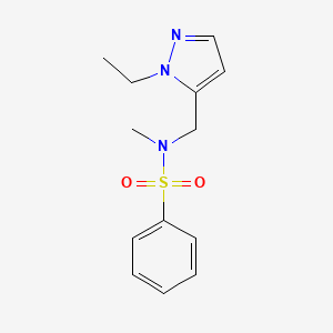 molecular formula C13H17N3O2S B4368095 N-[(1-ethyl-1H-pyrazol-5-yl)methyl]-N-methylbenzenesulfonamide 