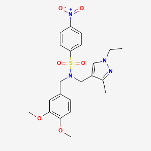molecular formula C22H26N4O6S B4368104 N-(3,4-dimethoxybenzyl)-N-[(1-ethyl-3-methyl-1H-pyrazol-4-yl)methyl]-4-nitrobenzenesulfonamide 