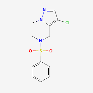 molecular formula C12H14ClN3O2S B4368115 N-[(4-chloro-1-methyl-1H-pyrazol-5-yl)methyl]-N-methylbenzenesulfonamide 