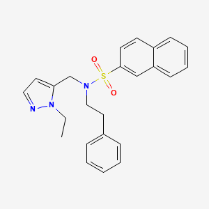 molecular formula C24H25N3O2S B4368122 N-[(1-ethyl-1H-pyrazol-5-yl)methyl]-N-(2-phenylethyl)-2-naphthalenesulfonamide 