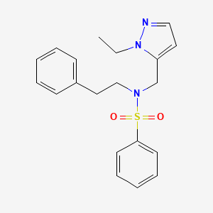 molecular formula C20H23N3O2S B4368130 N-[(1-ethyl-1H-pyrazol-5-yl)methyl]-N-(2-phenylethyl)benzenesulfonamide 