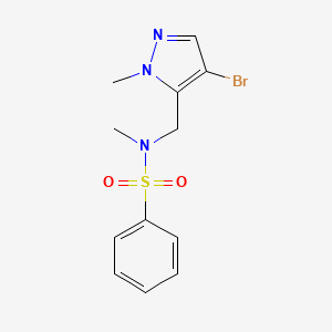 N-[(4-bromo-1-methyl-1H-pyrazol-5-yl)methyl]-N-methylbenzenesulfonamide