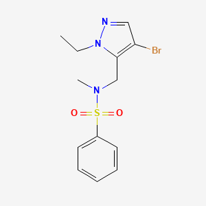 molecular formula C13H16BrN3O2S B4368141 N-[(4-bromo-1-ethyl-1H-pyrazol-5-yl)methyl]-N-methylbenzenesulfonamide 