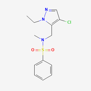 molecular formula C13H16ClN3O2S B4368143 N-[(4-chloro-1-ethyl-1H-pyrazol-5-yl)methyl]-N-methylbenzenesulfonamide 