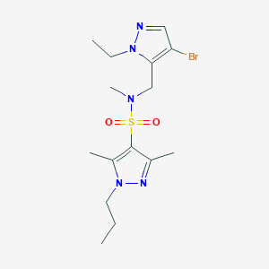 molecular formula C15H24BrN5O2S B4368148 N-[(4-bromo-1-ethyl-1H-pyrazol-5-yl)methyl]-N,3,5-trimethyl-1-propyl-1H-pyrazole-4-sulfonamide 