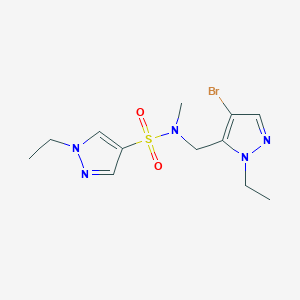 molecular formula C12H18BrN5O2S B4368172 N-[(4-bromo-1-ethyl-1H-pyrazol-5-yl)methyl]-1-ethyl-N-methyl-1H-pyrazole-4-sulfonamide 