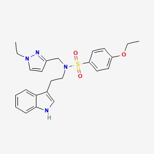 molecular formula C24H28N4O3S B4368181 4-ethoxy-N-[(1-ethyl-1H-pyrazol-3-yl)methyl]-N-[2-(1H-indol-3-yl)ethyl]benzenesulfonamide 