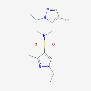 molecular formula C13H20BrN5O2S B4368196 N-[(4-bromo-1-ethyl-1H-pyrazol-5-yl)methyl]-1-ethyl-N,3-dimethyl-1H-pyrazole-4-sulfonamide 