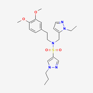 molecular formula C22H31N5O4S B4368214 N-[2-(3,4-dimethoxyphenyl)ethyl]-N-[(1-ethyl-1H-pyrazol-5-yl)methyl]-1-propyl-1H-pyrazole-4-sulfonamide 