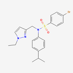 molecular formula C21H24BrN3O2S B4368225 4-bromo-N-[(1-ethyl-1H-pyrazol-3-yl)methyl]-N-(4-isopropylphenyl)benzenesulfonamide 