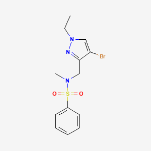 molecular formula C13H16BrN3O2S B4368235 N~1~-[(4-BROMO-1-ETHYL-1H-PYRAZOL-3-YL)METHYL]-N~1~-METHYL-1-BENZENESULFONAMIDE 