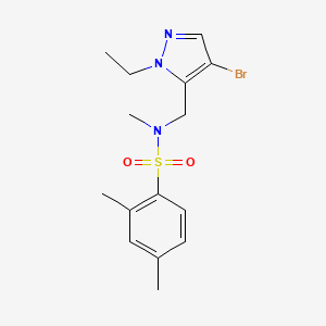 molecular formula C15H20BrN3O2S B4368246 N-[(4-bromo-1-ethyl-1H-pyrazol-5-yl)methyl]-N,2,4-trimethylbenzenesulfonamide 