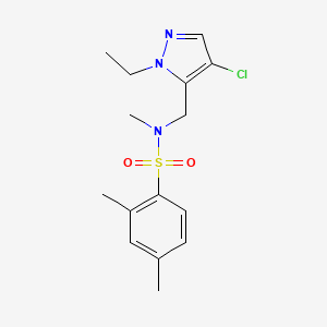 molecular formula C15H20ClN3O2S B4368254 N-[(4-chloro-1-ethyl-1H-pyrazol-5-yl)methyl]-N,2,4-trimethylbenzenesulfonamide 