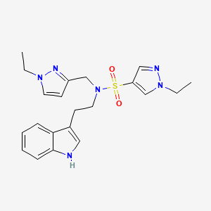 molecular formula C21H26N6O2S B4368271 1-ethyl-N-[(1-ethyl-1H-pyrazol-3-yl)methyl]-N-[2-(1H-indol-3-yl)ethyl]-1H-pyrazole-4-sulfonamide 