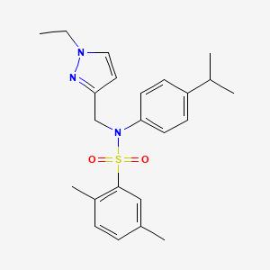 molecular formula C23H29N3O2S B4368285 N-[(1-ethyl-1H-pyrazol-3-yl)methyl]-N-(4-isopropylphenyl)-2,5-dimethylbenzenesulfonamide 