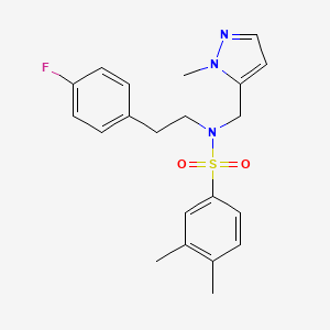 molecular formula C21H24FN3O2S B4368295 N-[2-(4-fluorophenyl)ethyl]-3,4-dimethyl-N-[(1-methyl-1H-pyrazol-5-yl)methyl]benzenesulfonamide 