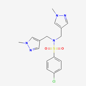 molecular formula C16H18ClN5O2S B4368306 4-chloro-N,N-bis[(1-methyl-1H-pyrazol-4-yl)methyl]benzenesulfonamide 