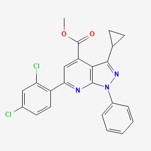 molecular formula C23H17Cl2N3O2 B4368359 methyl 3-cyclopropyl-6-(2,4-dichlorophenyl)-1-phenyl-1H-pyrazolo[3,4-b]pyridine-4-carboxylate 