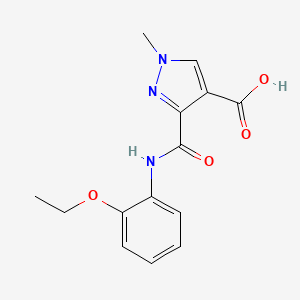 molecular formula C14H15N3O4 B4368366 3-{[(2-ethoxyphenyl)amino]carbonyl}-1-methyl-1H-pyrazole-4-carboxylic acid 