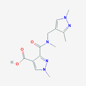molecular formula C13H17N5O3 B4368387 3-{[[(1,3-dimethyl-1H-pyrazol-4-yl)methyl](methyl)amino]carbonyl}-1-methyl-1H-pyrazole-4-carboxylic acid 