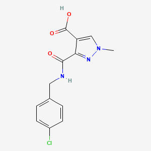 molecular formula C13H12ClN3O3 B4368389 3-{[(4-chlorobenzyl)amino]carbonyl}-1-methyl-1H-pyrazole-4-carboxylic acid 