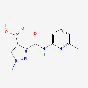 molecular formula C13H14N4O3 B4368395 3-{[(4,6-dimethyl-2-pyridinyl)amino]carbonyl}-1-methyl-1H-pyrazole-4-carboxylic acid 