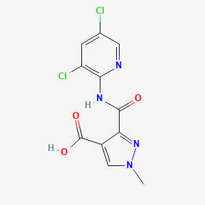 molecular formula C11H8Cl2N4O3 B4368407 3-{[(3,5-dichloro-2-pyridinyl)amino]carbonyl}-1-methyl-1H-pyrazole-4-carboxylic acid 