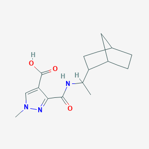 molecular formula C15H21N3O3 B4368423 3-{[(1-bicyclo[2.2.1]hept-2-ylethyl)amino]carbonyl}-1-methyl-1H-pyrazole-4-carboxylic acid 