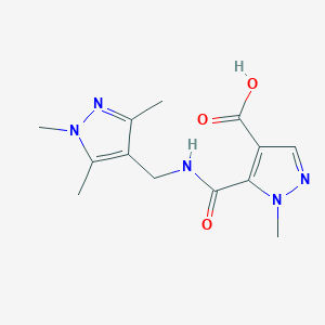 molecular formula C13H17N5O3 B4368483 1-methyl-5-({[(1,3,5-trimethyl-1H-pyrazol-4-yl)methyl]amino}carbonyl)-1H-pyrazole-4-carboxylic acid 