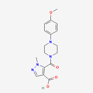 molecular formula C17H20N4O4 B4368497 5-{[4-(4-methoxyphenyl)-1-piperazinyl]carbonyl}-1-methyl-1H-pyrazole-4-carboxylic acid 