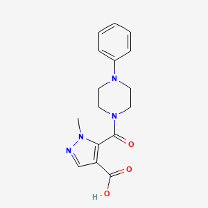 molecular formula C16H18N4O3 B4368500 1-methyl-5-[(4-phenyl-1-piperazinyl)carbonyl]-1H-pyrazole-4-carboxylic acid 