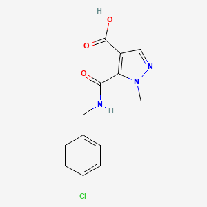 molecular formula C13H12ClN3O3 B4368507 5-{[(4-chlorobenzyl)amino]carbonyl}-1-methyl-1H-pyrazole-4-carboxylic acid 