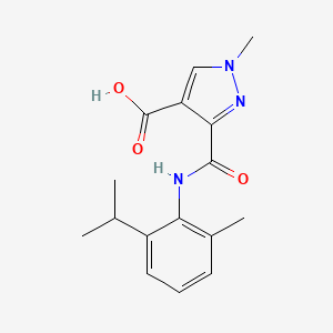 molecular formula C16H19N3O3 B4368588 3-{[(2-isopropyl-6-methylphenyl)amino]carbonyl}-1-methyl-1H-pyrazole-4-carboxylic acid 