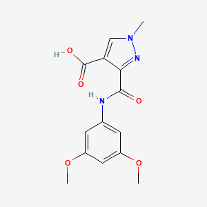 molecular formula C14H15N3O5 B4368594 3-{[(3,5-dimethoxyphenyl)amino]carbonyl}-1-methyl-1H-pyrazole-4-carboxylic acid 