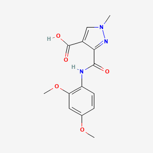 molecular formula C14H15N3O5 B4368600 3-{[(2,4-dimethoxyphenyl)amino]carbonyl}-1-methyl-1H-pyrazole-4-carboxylic acid 